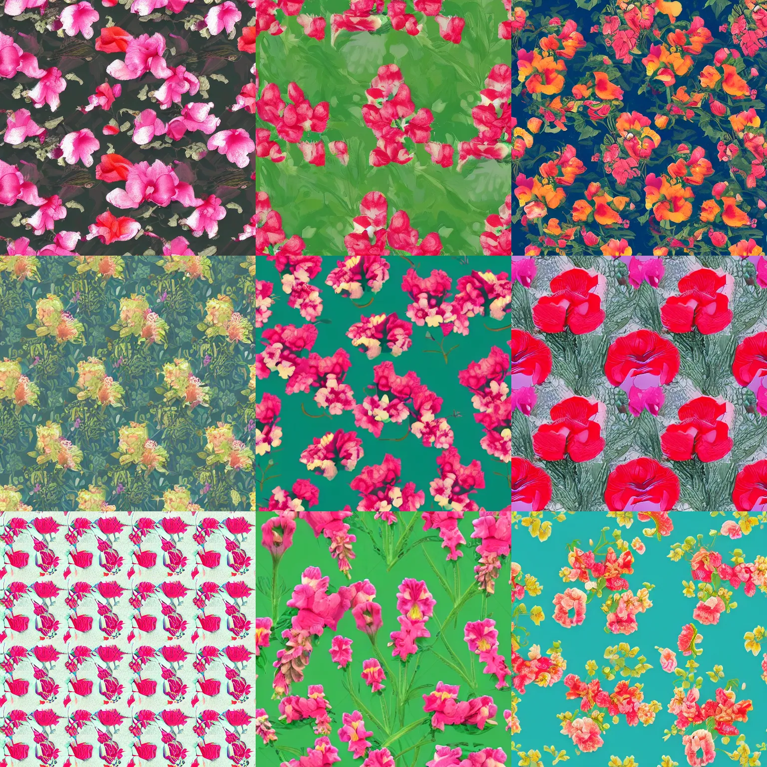 Prompt: repeating pattern wallpaper of snapdragons