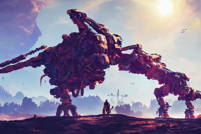 Image similar to sunwing machine mecanical creature robot of horizon forbidden west horizon zero dawn bioluminiscence global illumination ray tracing hdr fanart arstation by ian pesty and alena aenami artworks in 4 k