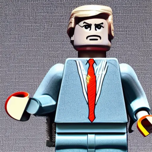 Image similar to 4k photo of a Lego statue of Donald Trump