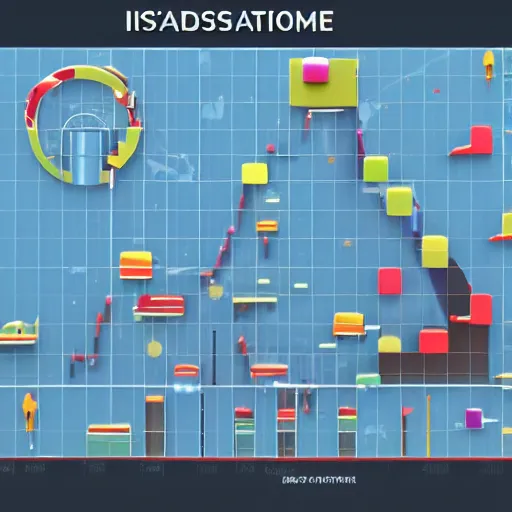 Image similar to data visualization of an isotype chart showing icons representing science and the economy, unreal engine