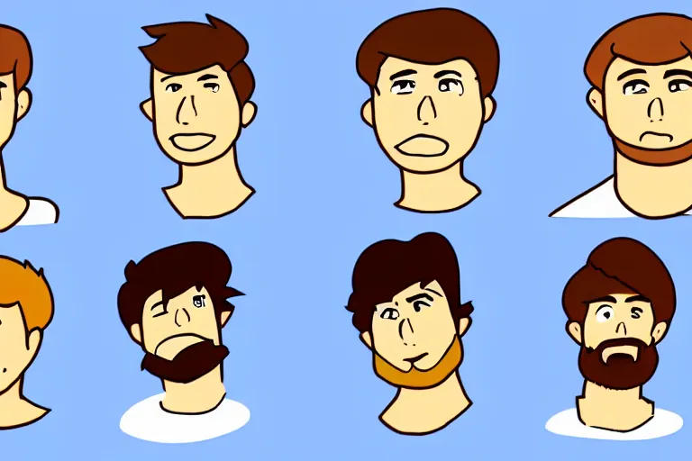 Image similar to Drawn guy, in full growth, in different styles, with different backgrounds