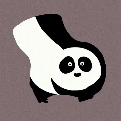 Prompt: a slug with a panda face in cartoon style
