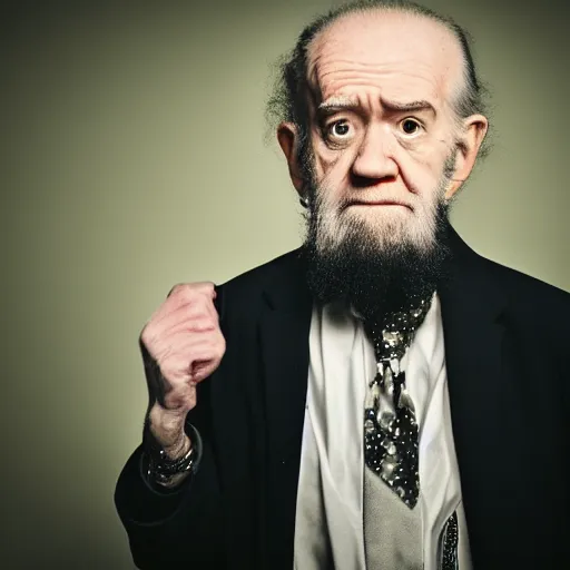 Prompt: george carlin cosplay, photography, portrait,