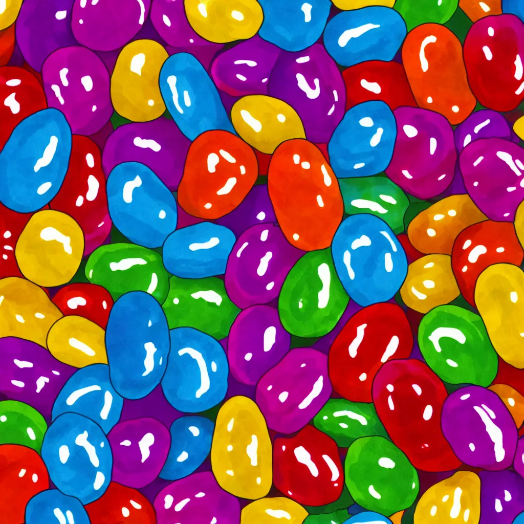 Prompt: hand drawn jellybeans texture art, 4k