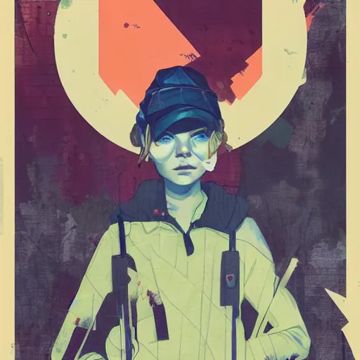 Prompt: Elle Fanning in the world of Fallout 3 picture by Sachin Teng, asymmetrical, dark vibes, Realistic Painting , Organic painting, Matte Painting, geometric shapes, hard edges, graffiti, street art:2 by Sachin Teng:4