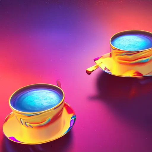 Prompt: a psychedelic coffee trending on artstation 8 k octane render