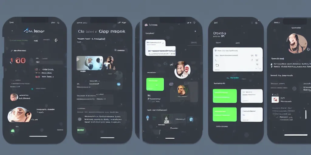 Image similar to UC mock-up for a time traveling app, hyperrealistic, flat design, dark mode