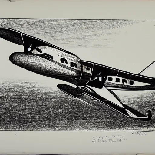 Prompt: drawing of an airplane by frank netter