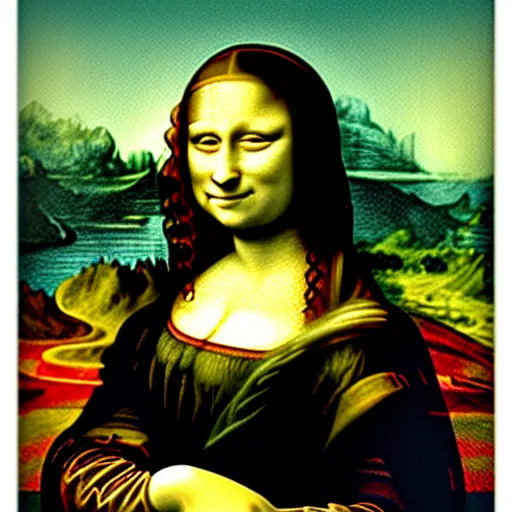 Prompt: the mona lisa painted by van gogh