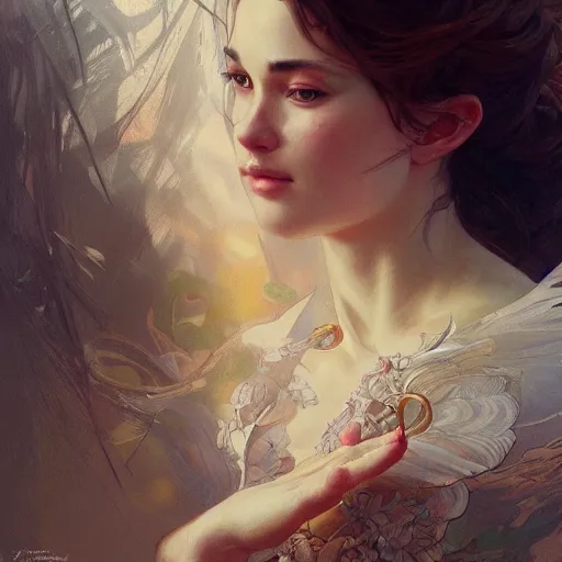 Image similar to realistic illustration, thanks, intricate, elegant, highly detailed, digital painting, artstation, concept art, smooth, sharp focus, illustration, art by artgerm and greg rutkowski and alphonse mucha