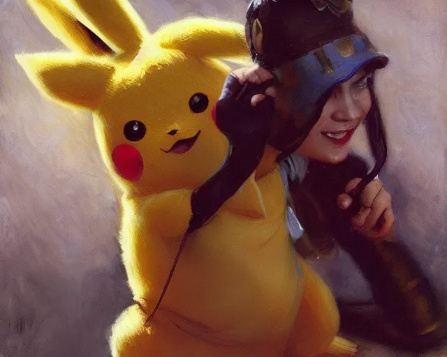 Prompt: woman in a costume of pikachu, photo by gaston bussiere, craig mullins, j. c. leyendecker