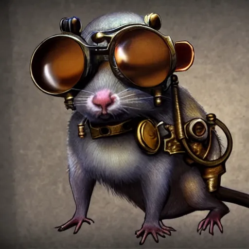 Image similar to a rat with steampunk googles, from NCSOFT