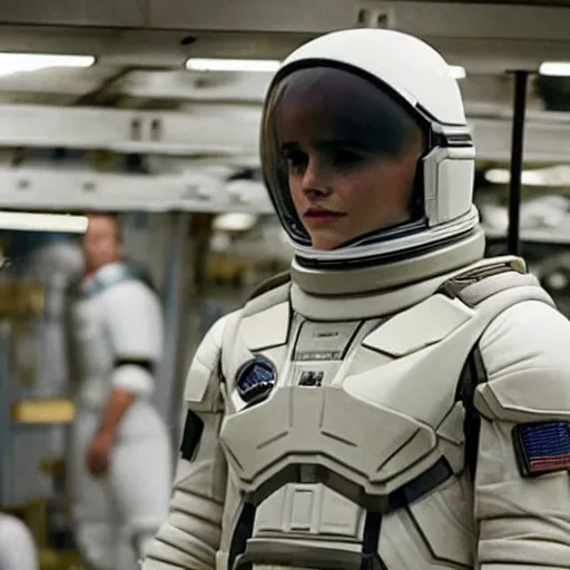 Image similar to still shot of interstellar featuring young emma watson