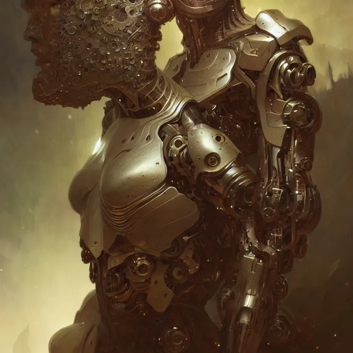 Image similar to organic cyborg, berserker, diffuse lighting, fantasy, intricate, elegant, highly detailed, lifelike, photorealistic, digital painting, artstation, illustration, concept art, smooth, sharp focus, art by John Collier and Albert Aublet and Krenz Cushart and Artem Demura and Alphonse Mucha