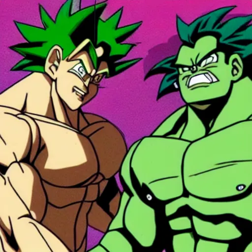 Prompt: broly and hulk