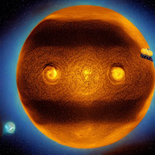 Image similar to a photo of an exoplanet taken by nasa that looks like it has a smiley face