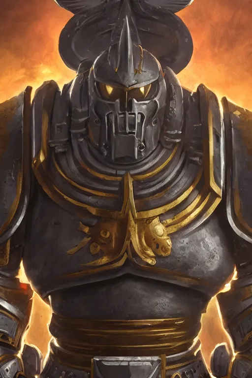 Prompt: armor portrait spasemarine warhammer 4 0 k horus heresy fanart - the primarchs emperor by johannes helgeson animated with vfx concept artist & illustrator global illumination ray tracing hdr fanart arstation zbrush central hardmesh 8 k octane renderer comics stylized