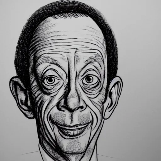 Image similar to a portrait drawing of Don knotts drawn by Robert Crumb