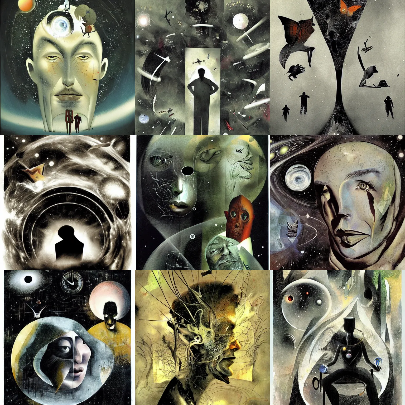 Prompt: a universe, where humans don't exist by dave mckean