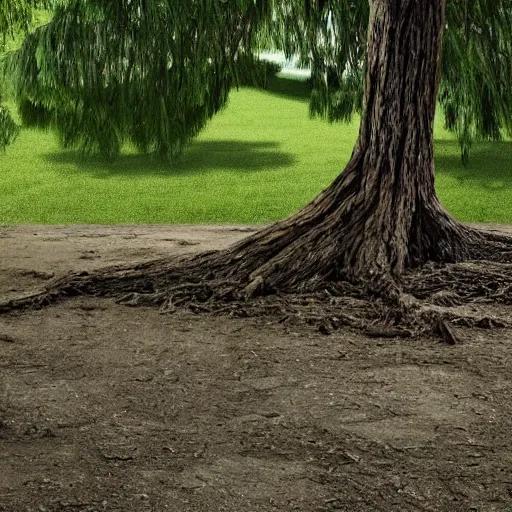 Prompt: wooden platform around a tree, realistic, photo,