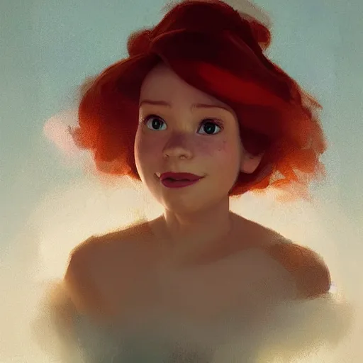 Prompt: Disney's Ariel portrait, artwork by Sergey Kolesov, arstation,