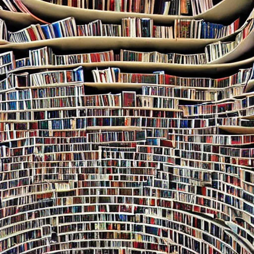 Prompt: a swirling tornado of books