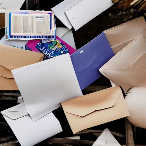 Prompt: pile of too much mail photo