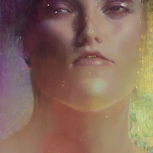 Image similar to detailed portrait of a woman, cyberpunk cloisters, electronic billboards, tech noir, wet reflections, atmospheric, ambient, livia prima, george tooker, greg rutkowski, wlop, gil elvgren, grant wood, alexis flower, hopper, mucha, whistler, norman rockwell, peter max,