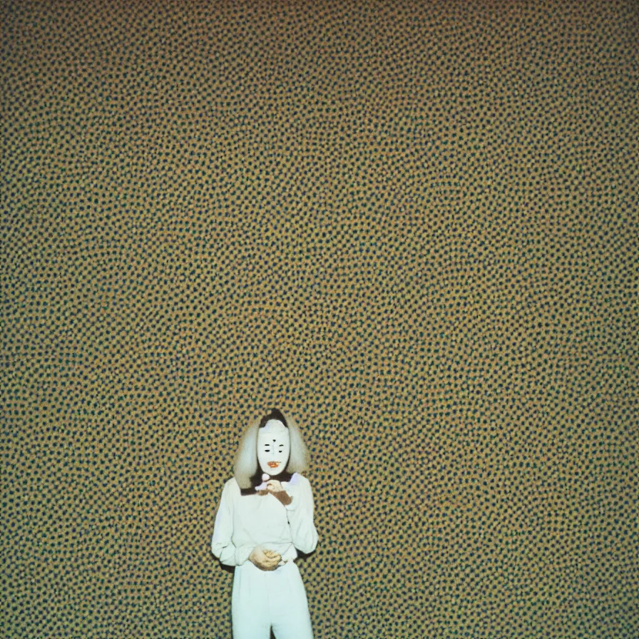 Image similar to 7 0 s movie still of a white female japanese phantom with trypophobia in a yellow wall soviet tunnel, cinestill 8 0 0 t 3 5 mm eastmancolor, heavy grain, high quality, high detail