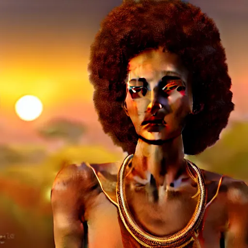 Image similar to photographic portrait of a stunningly beautiful ethiopian renaissance female in soft dreamy light at sunset, contemporary fashion shoot, by edward robert hughes, annie leibovitz and steve mccurry, david lazar, jimmy nelsson, breathtaking, 8 k resolution, extremely detailed, beautiful, establishing shot, artistic, hyperrealistic, beautiful face, octane render