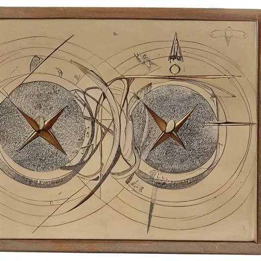 Prompt: artistic painting of astronomical armillary rings, engraved symbols