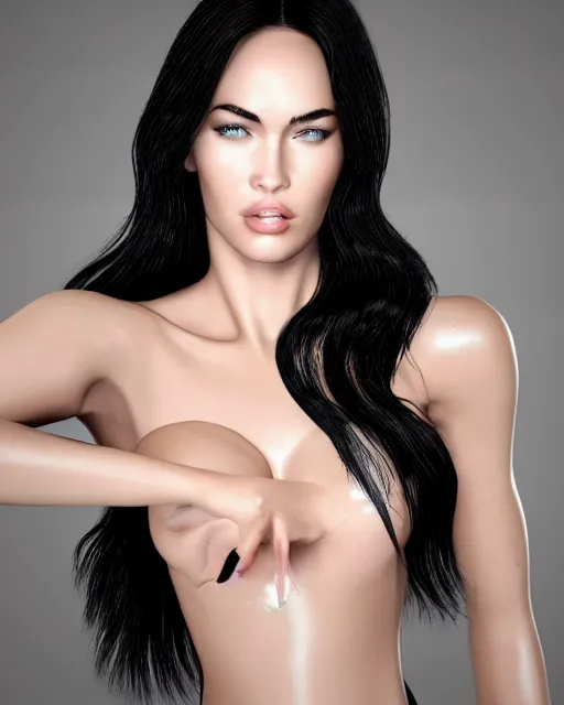 Prompt: megan fox made out of mayonnaise, mayonnaise in the shape of a human face, professional food photography, unreal engine, photorealistic 3 d render