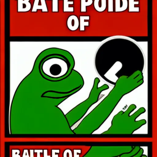 Image similar to battle for pepe propaganda poster