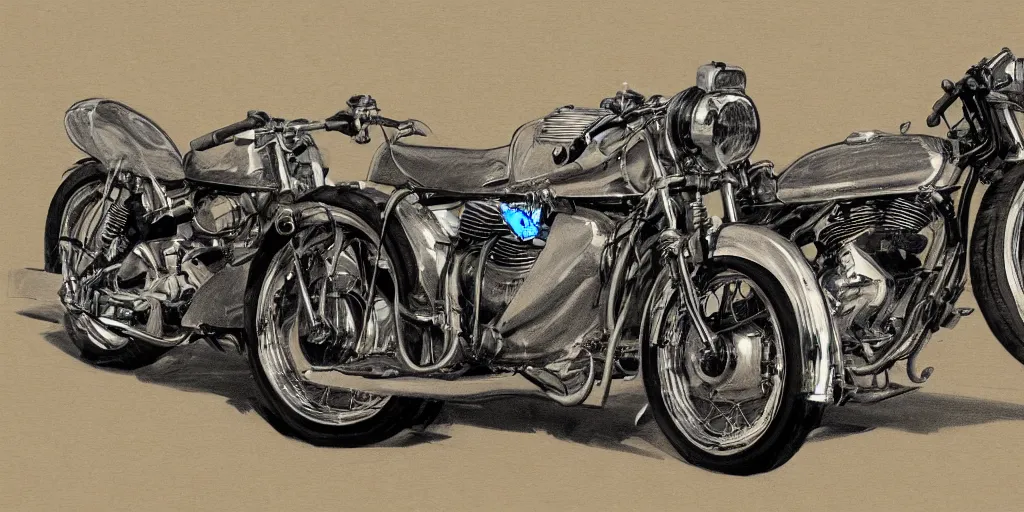 Image similar to 1950s motorcycle sketch concept art, high detail, high definition, 8k