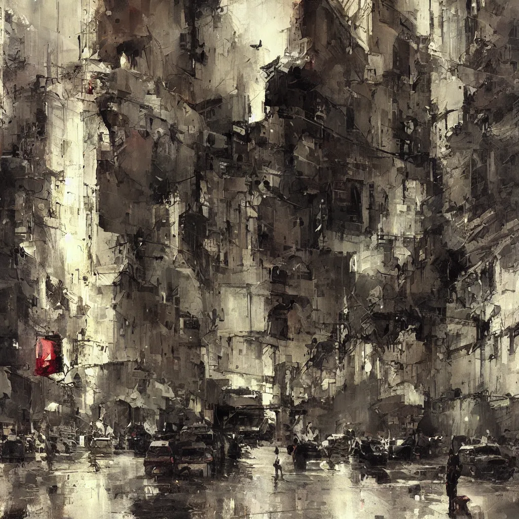 Image similar to tbilisi painted by jeremy mann