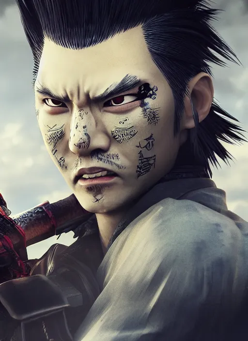 Image similar to Rengoku, trending on aetstation, very detailed face, digital art, anime, demon slayer, octane render