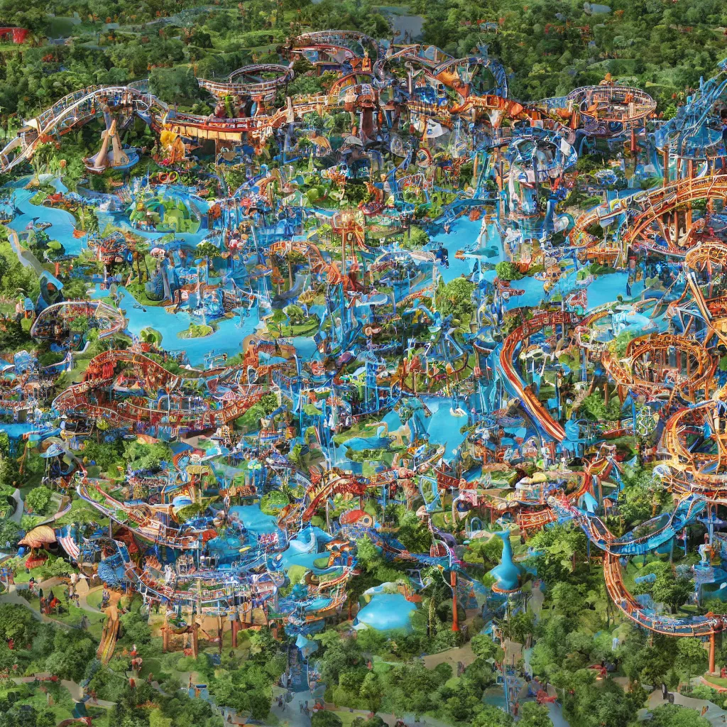 Image similar to birds eye view theme park