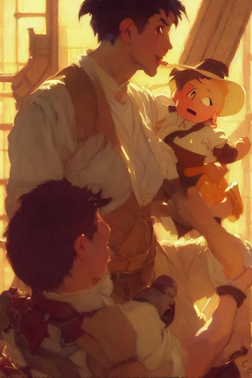 Image similar to nugget, dynamic lighting, by studio ghibli, painting by gaston bussiere, craig mullins, j. c. leyendecker, tom of finland