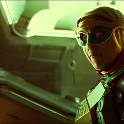 Prompt: Ryan Gosling as a ninja turtle to fight aliens in space, 4k , cinema,