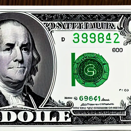 Image similar to photo of a one dollar bill covered in bile