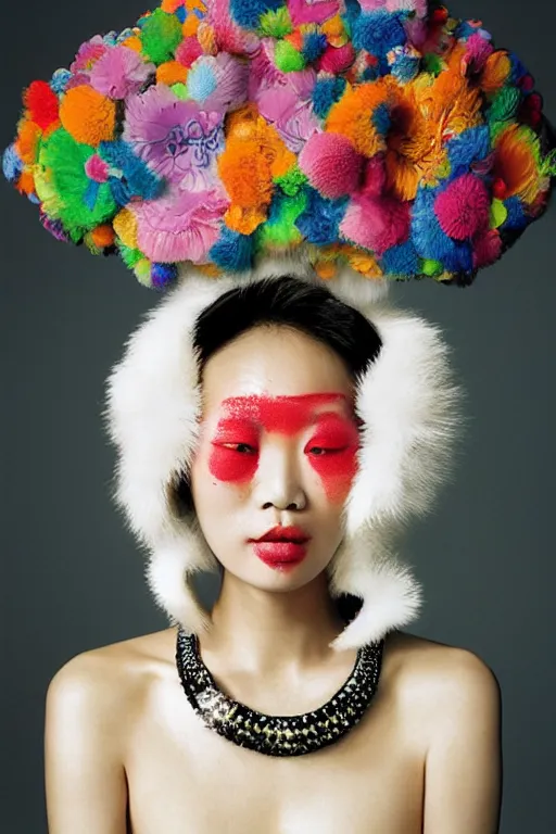 Prompt: photo of chinese beauty by Martin Schoeller by Terry Richardson by Mark Mann by Richard Avedon, colorful, sharpen, 4k, 85mm, award winning