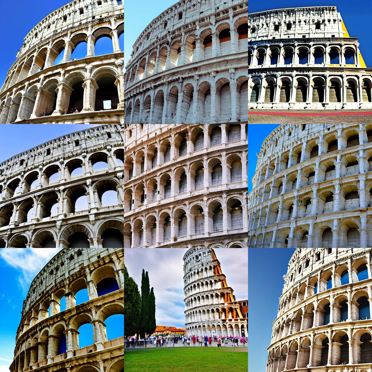 Prompt: pisa tower but the colosseum