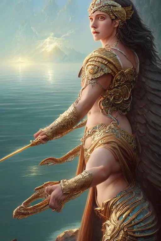 Image similar to goddess of lake, highly detailed, d & d, fantasy, highly detailed, digital painting, trending on artstation, concept art, sharp focus, illustration, art by artgerm and greg rutkowski and fuji choko and viktoria gavrilenko and hoang lap