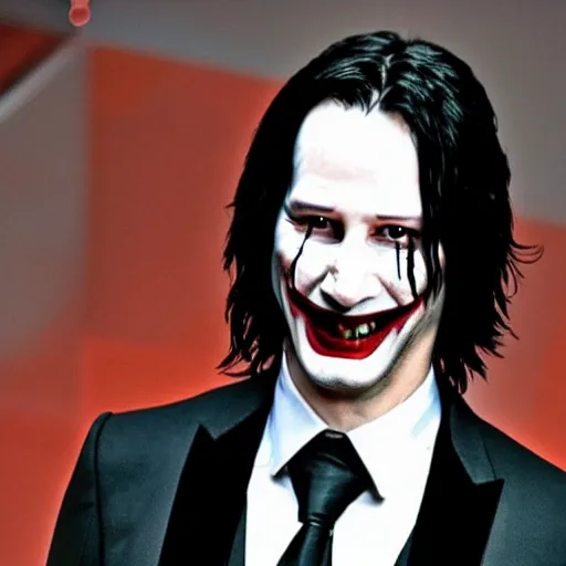 Image similar to keanu reeves as the joker