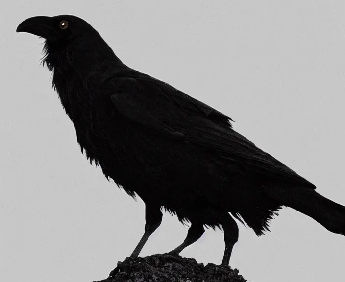 Image similar to a hyper-detailed close-up portrait of a crow on a tree in front of the full big moon; an extraordinary masterpiece; flawless; proud posture; photorealistic eyes; trending on artstation; f/1.4; 90mm