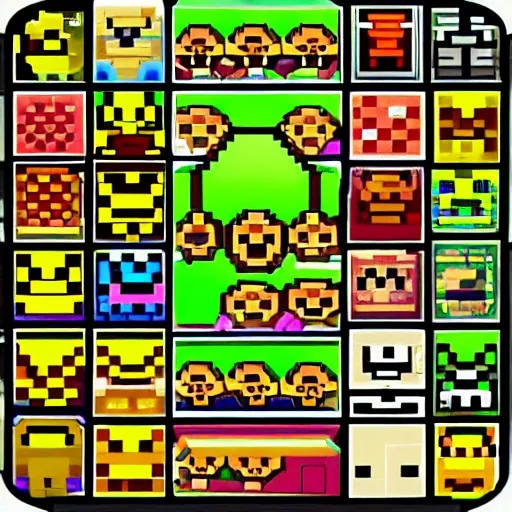 Image similar to geometry dash icon sprite sheet