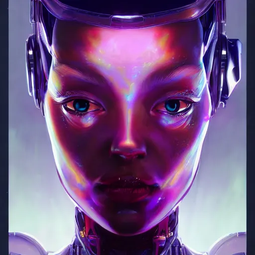 Image similar to alien cyborg holographic, translucent princess, detailed portrait, intricate complexity, by greg rutkowski, artgerm, ross tran, conrad roset, takato yomamoto, ilya kuvshinov. 4 k, beautiful, cinematic dramatic atmosphere