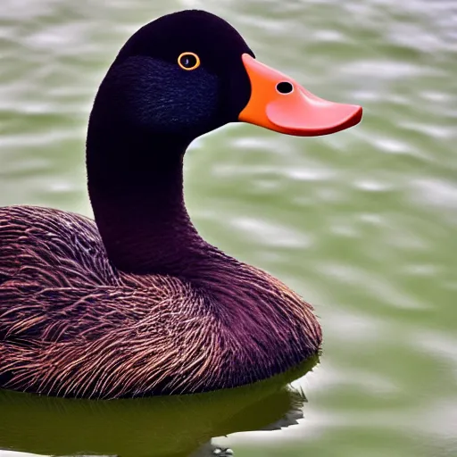 Image similar to An ultra realistic photo of a giant duck, award winning, 8k, ultra detailed