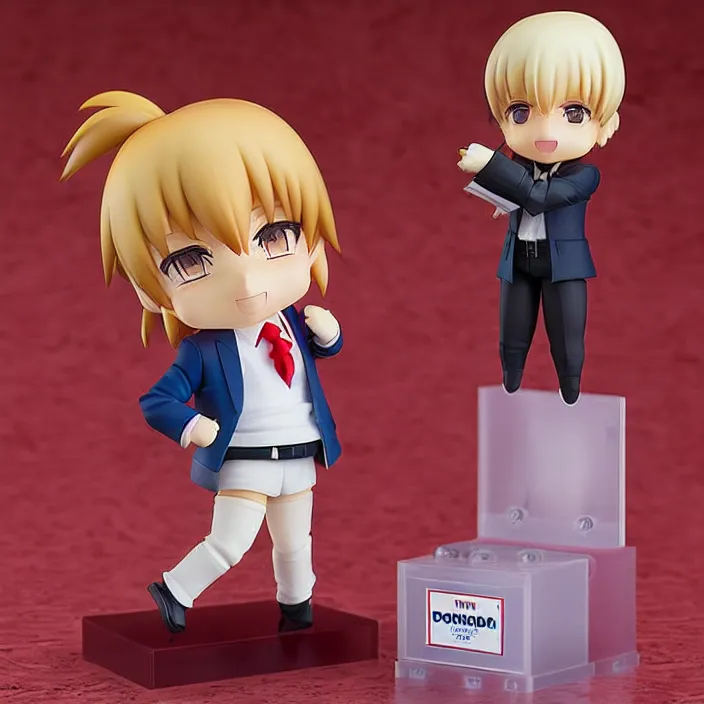 Prompt: An Anime Nendoroid of Donald Trump!!!!!, Product Photo, 8k, Sharp photo