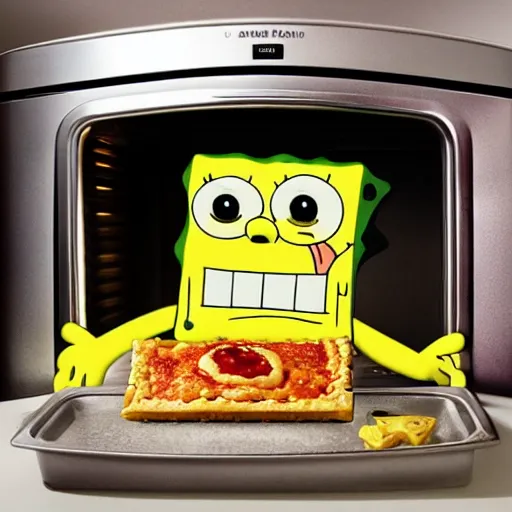 Image similar to an oven with a spongebob pie cooking inside